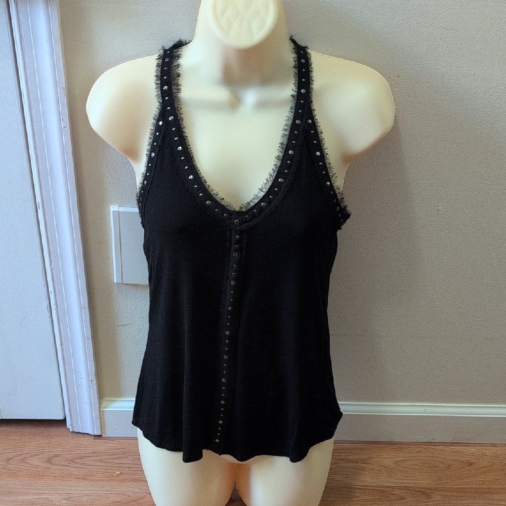 Rock & Republic Black Camisole with Stud Accents
